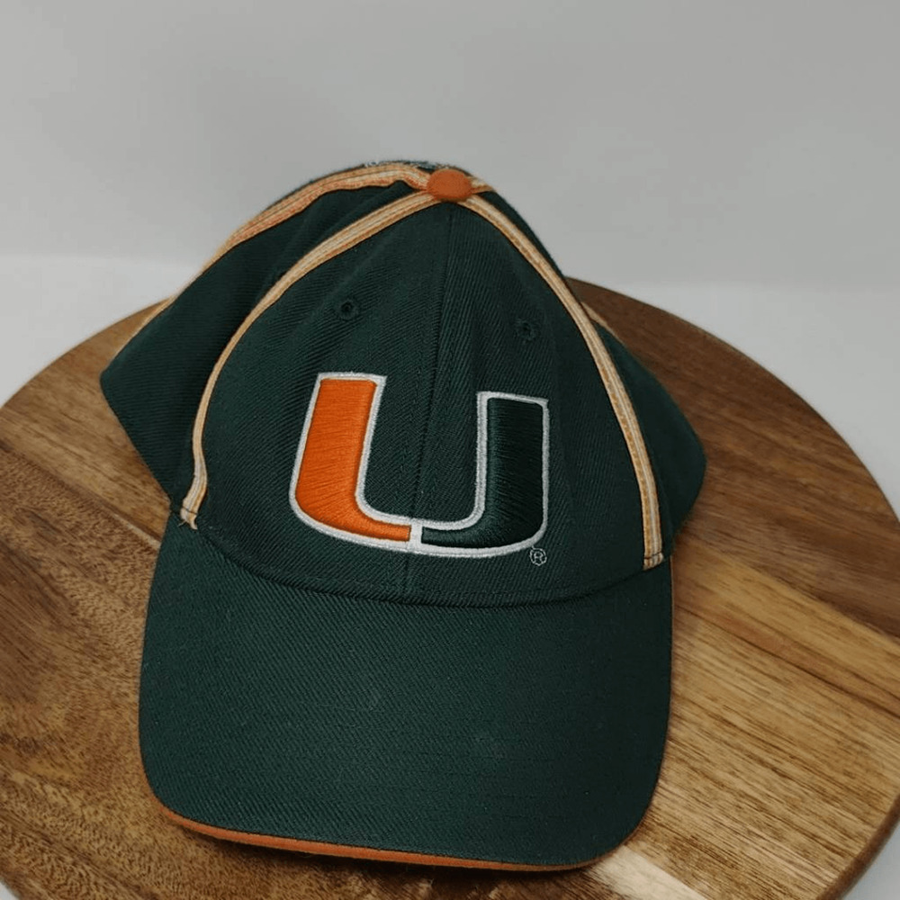 Vintage Drew Pearson NCAA Miami Hurricanes Snapback Hat Cap-Big Logo- One Size